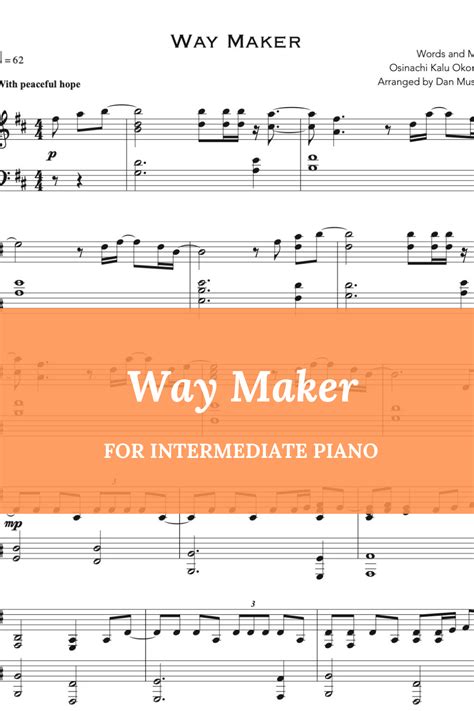 Way Maker Simple Worship Sheet Music Music Piano