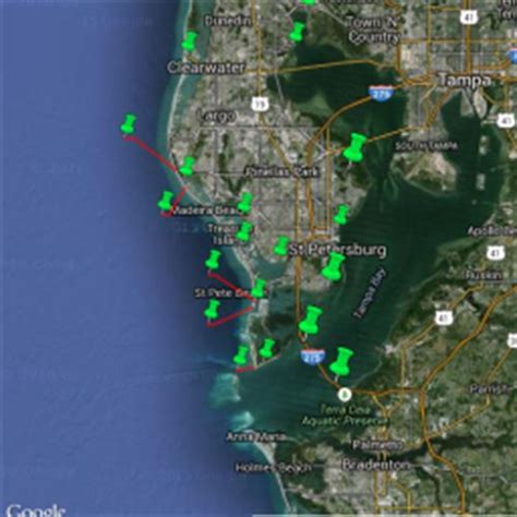 Florida Pinellas County Saltwater Fishing Piers Scribble Maps