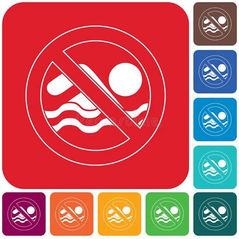 No Swimming Prohibition Sign Icon Stock Vector Illustration Of Action
