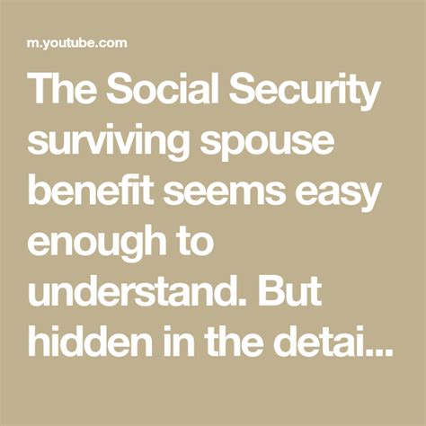The Social Security Surviving Spouse Benefit Seems Easy Enough To