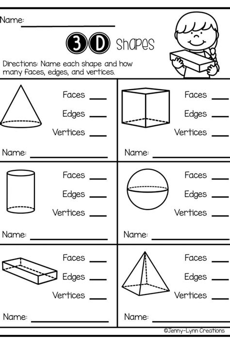 Three Dimensional Shapes Worksheets Pdf Kidsworksheetfun