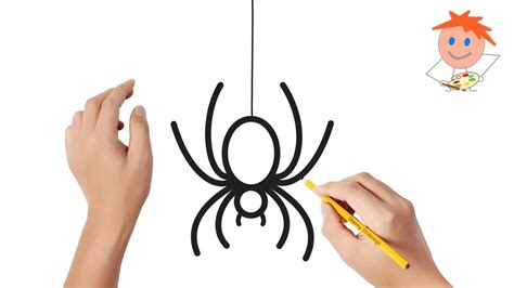 How To Draw A Spider Easy Drawings Youtube