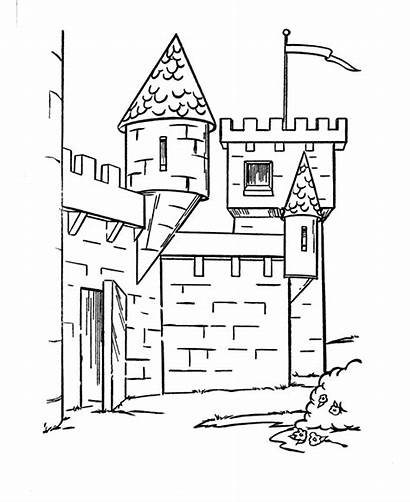 Coloring Castles Castle Medieval Knights Schloss Printable