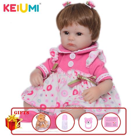 Keiumi Hot Sale 17 Inch Reborn Baby Doll Toy Soft Silicone Realistic