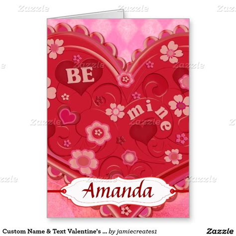 Custom Name And Text Valentines Day Greeting Card Valentines Day