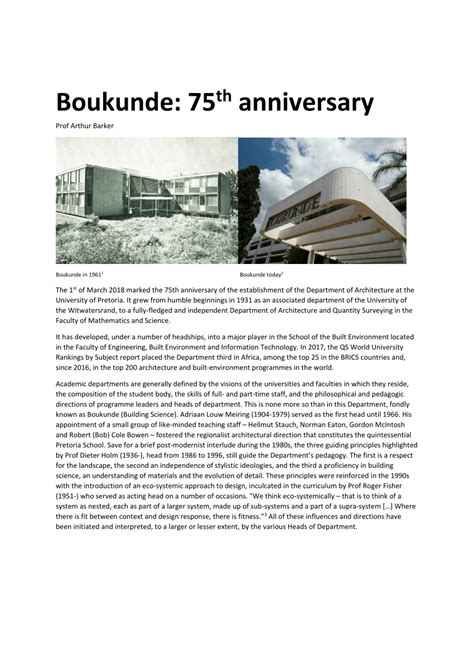 Pdf Boukunde 75 Th Anniversary