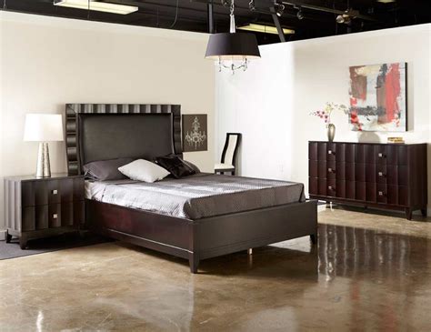 Modern Bed Collection Nj 12 In Brown Leatherette Modern Bedroom Furniture