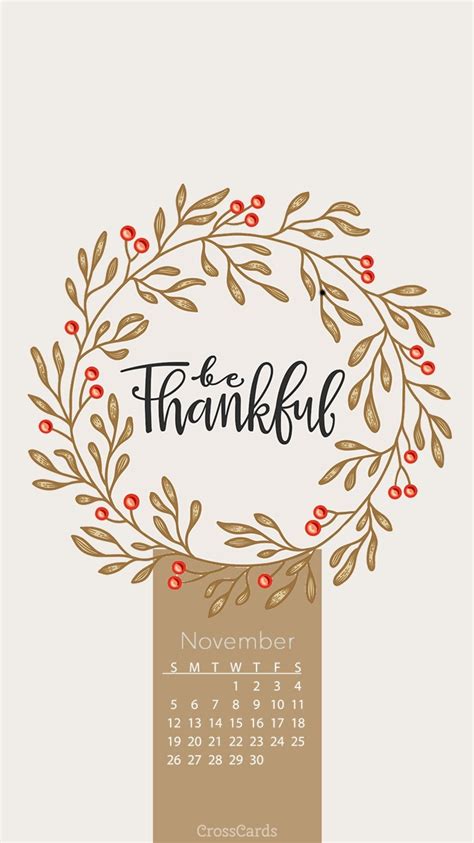 November 2017 Be Thankful Phone Wallpaper And Mobile