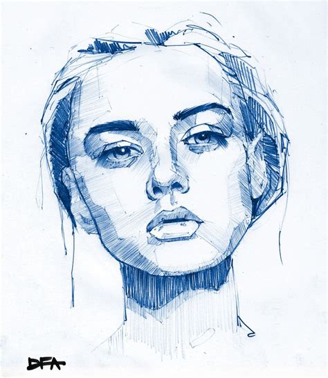 A Drawing Of A Womans Face Is Shown