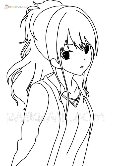 Mangi Kolorowanki Anime Girl Do Druku Coloring And Drawing