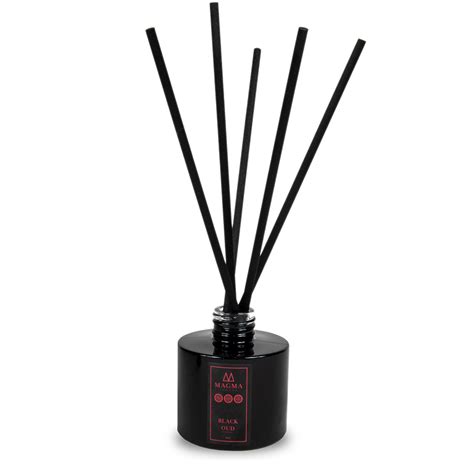 Luxury Reed Essential Oil Scented Diffuser 100ml Deluxe Box T Set Black Oud Magma London