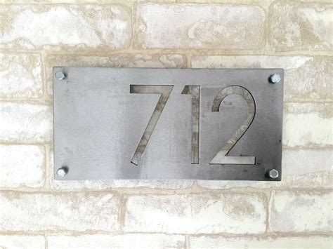 Custom 12 X 6 Modern Metal House Number Etsy Metal House Numbers