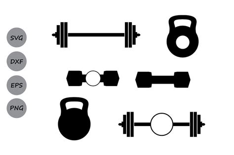 Kettlebell Svg Dxf Barbel Svg Kettlebell Monogram Dumbbell Svg Dumbbell