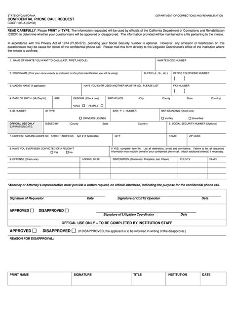 Cdcr Form 106 Fill Out And Sign Online Dochub