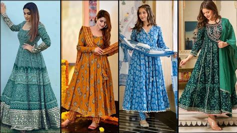 Cotton Printed Anarkali Suit Designs 2023 Anarkali Dress Design 2023