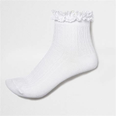 River Island White Frilly Ankle Socks 519 Liked On Polyvore