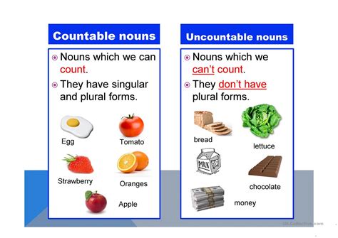 Countable Uncountable Nouns English Esl Powerpoints For Distance