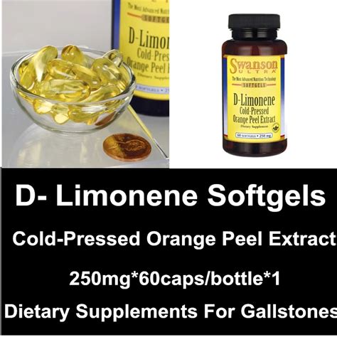 D Limonene Softgels Cold Pressed Natural Orange Peel Extract Capsules