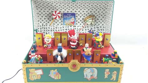 Mr Christmas Santas Musical Toy Chest Plays 35 Carols Animated Youtube