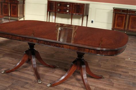 Mahogany Dining Room Table With Duncan Phyfe Style Pedestals Ebay