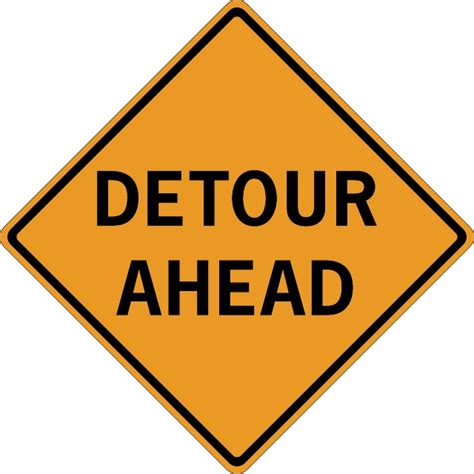 Detour Ahead Sign Royalty Free Stock Svg Vector And Clip Art