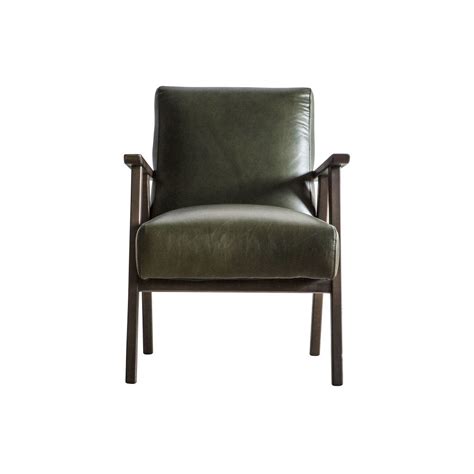 Neyland Armchair Heritage Green Leather Fab Home Interiors