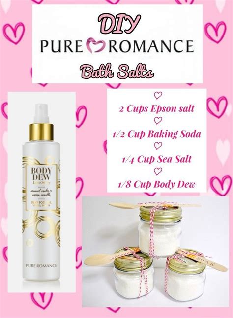 Moisturizing Bath Salts Using Pure Romance Body Dew