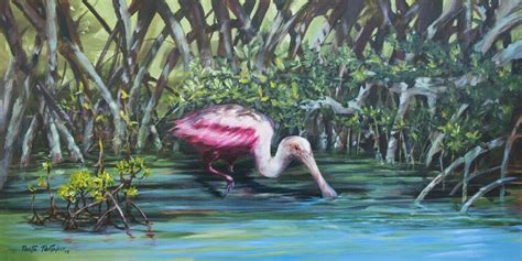 Everythings Rosey From The Mangrove Series Of Hand Painted Florida