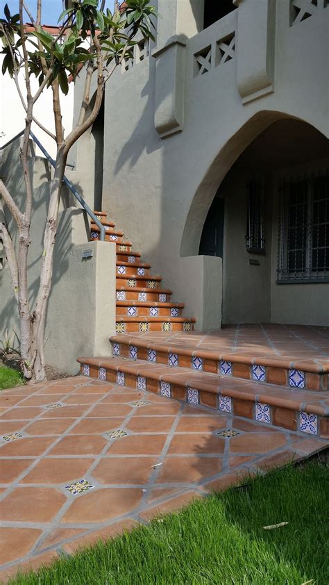 Saltillo Tile Walk And Stairs In 2020 Spanish Style Homes Exterior