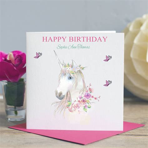 Girls Birthday Card Unicorn By Lisa Marie Designs