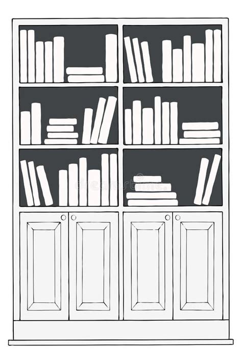 Bookcase Or Bookshelf Stock Illustration Illustration Of Sketchy