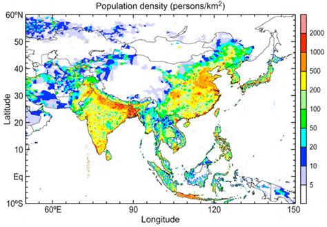 Population Density Map Of Asia Real Map