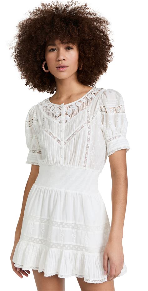 Loveshackfancy Jaislyn Embroidered Mini Dress In True White Modesens