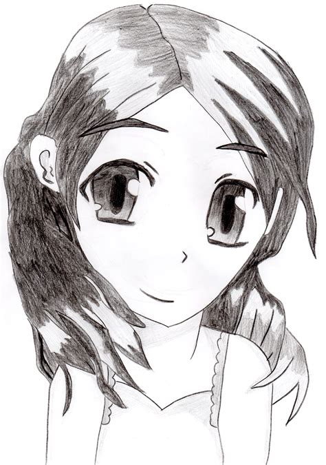 Manga Girl Sketch Black N White By Manga38963 On Deviantart