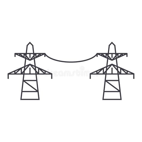Transmission Lines Thin Line Icon Concept Transmission Lines Linear