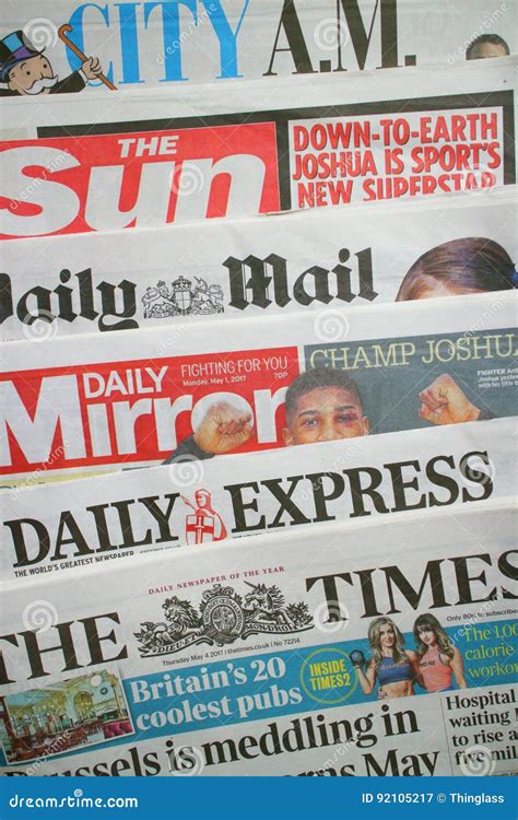 British Daily Newspapers Editorial Photography Image Of Great 92105217
