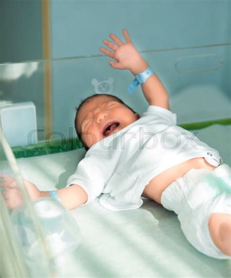 Crying Newborn At The Hospital Unit Stock Image Colourbox