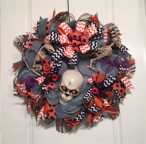 Halloween Wreath Kit DIY complete kit | Halloween skull wreath ...