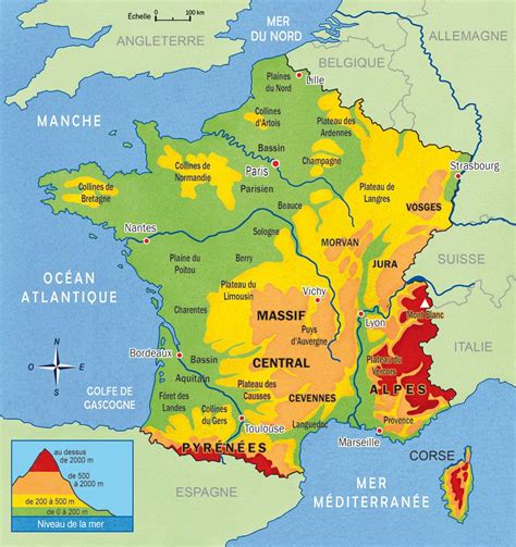 France Relief Map Avec Images Géographie France Montagne Carte