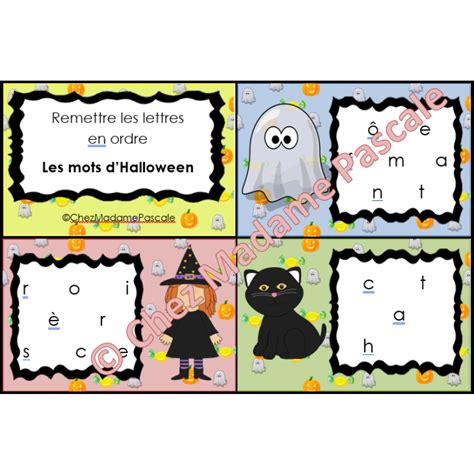 Tâches Sur Les Os Après 4 Ans D'halloween - Cartes à tâches - Replacer les lettres - Halloween
