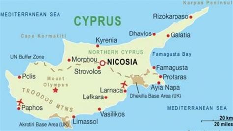 Cipru (în greacă κύπρος / kípros, în turcă kıbrıs) este o insulă din marea mediterană orientală, a treia ca mărime. Foto Harta Ciprului. | Stiriletvr.ro - Site-ul de stiri al TVR