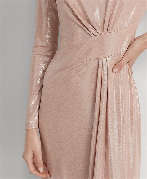 Lauren Ralph Lauren Womens Foil Print Jersey Gown Macys