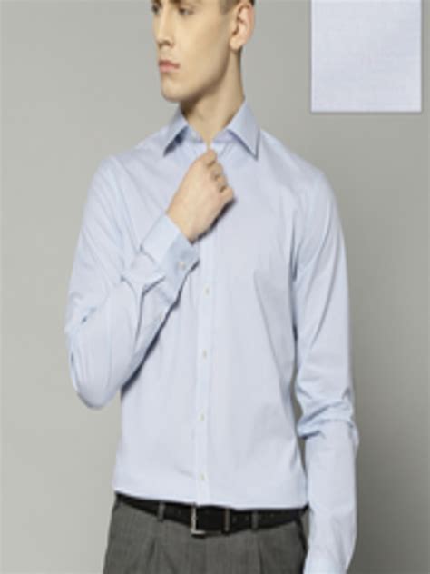 Buy Marks And Spencer Men Blue Slim Fit Checked Formal Shirt Shirts For