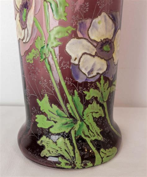 French Enamelled Glass Vase With Flowers Decoration Legras Art Nouveau C 1900 For Sale At 1stdibs