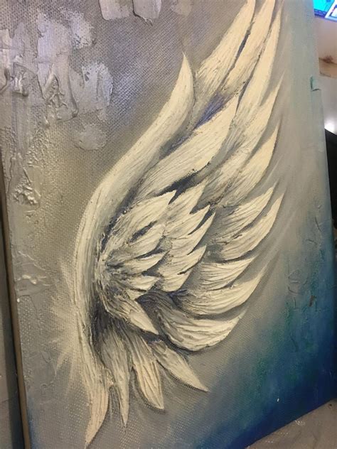 Angel Wings Textured Paintings Angel Wings Wall Decor Wings Etsy