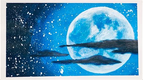 8 Easy Full Moon Painting With Acrylics Youtube