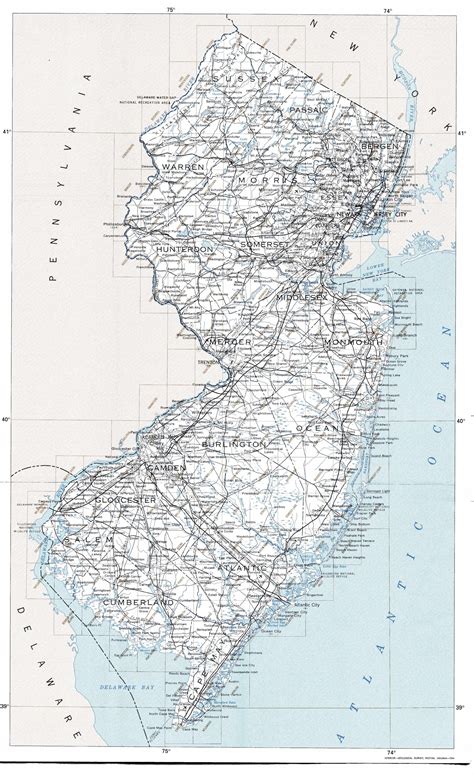 New Jersey Topographic Index Maps Nj State Usgs Topo Quads 24k