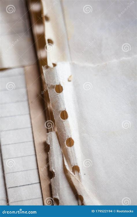 Old Paper With Punched Holes Stock Photo Image Of Aged Depository