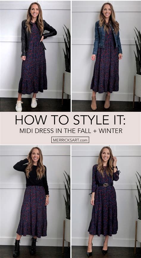 How To Wear A Midi Dress In The Fall And Winter Midi Dress Fall Winter Dress Outfits Casual