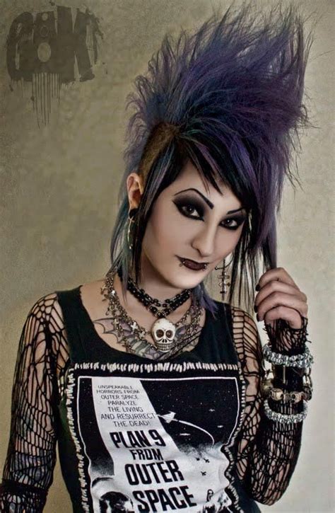 A Beautiful Woman With A Beautiful Deathhawk Goth Deathrock